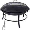 26-Inch Round Iron Outdoor Wood Burning Fire Pit by Unknown