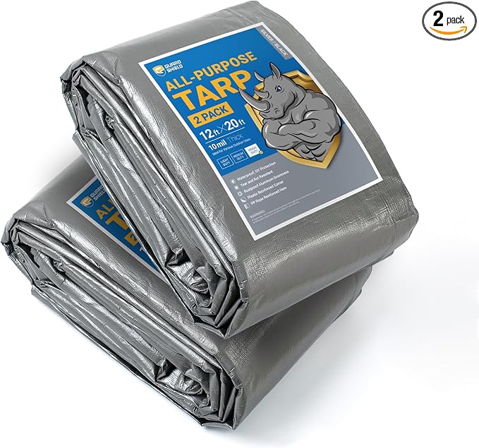 GUARD SHIELD Tarps Heavy Duty Waterproof 12x20 Feet Silver/Black Poly Tarp by GUARDSHIELD