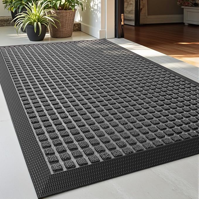 DEXI Front Door Mat Outside Entrance, Rubber Entry Doormat Heavy Duty, Welcome by DEXI