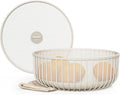 Metal Fruit Bowl with Mesh Lid and Basket by Libken