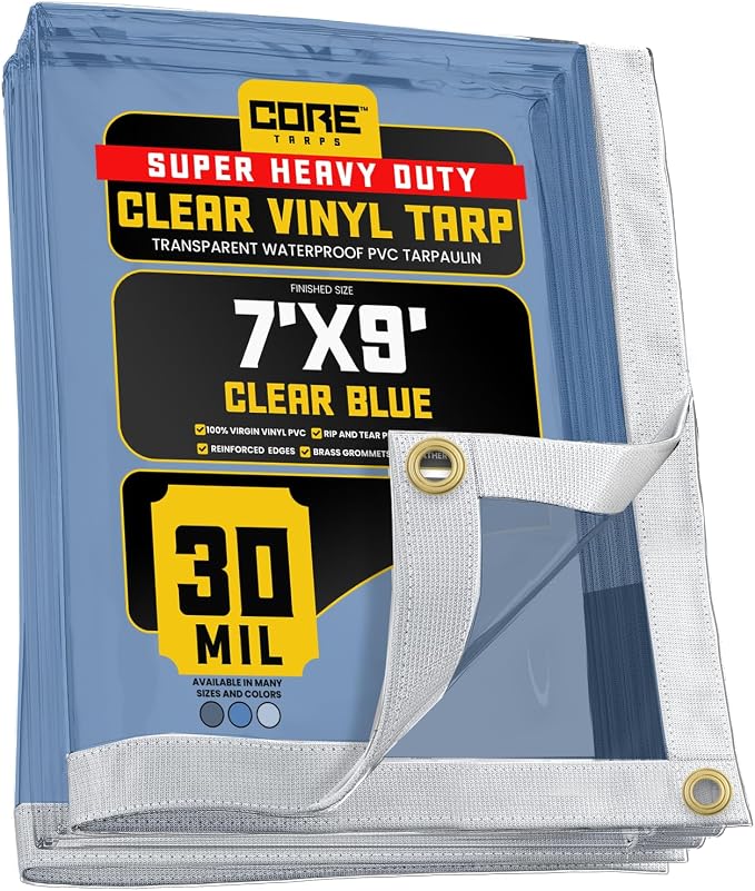 Core Tarps 30 Mil Extreme Heavy Duty Clear Tarp by CoreTarps