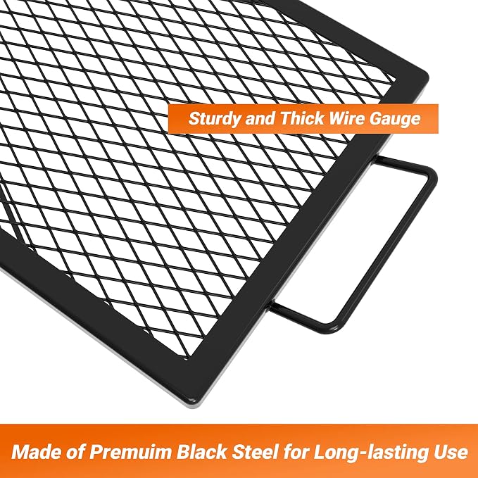 onlyfire Rectangle X-Marks Fire Pit Cooking Grate, Campfire Grill Grate - Image 3