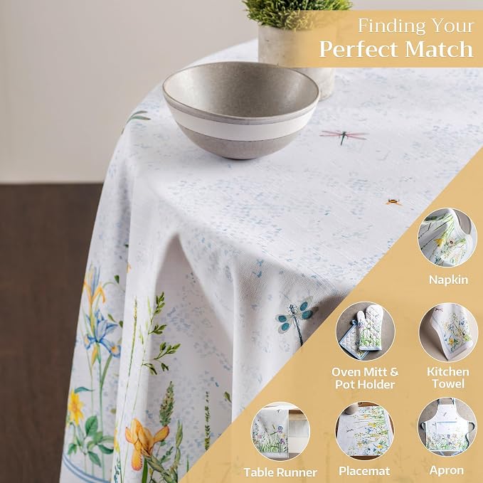 Maison d' Hermine Table Cloth Round Table 100% Cotton 69 Inches Tablecloth - Image 5