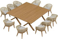 PURPLE LEAF 12 Pieces Outdoor Dining Set All-Weather PE Rattan Outdoor Patio by PURPLELEAF