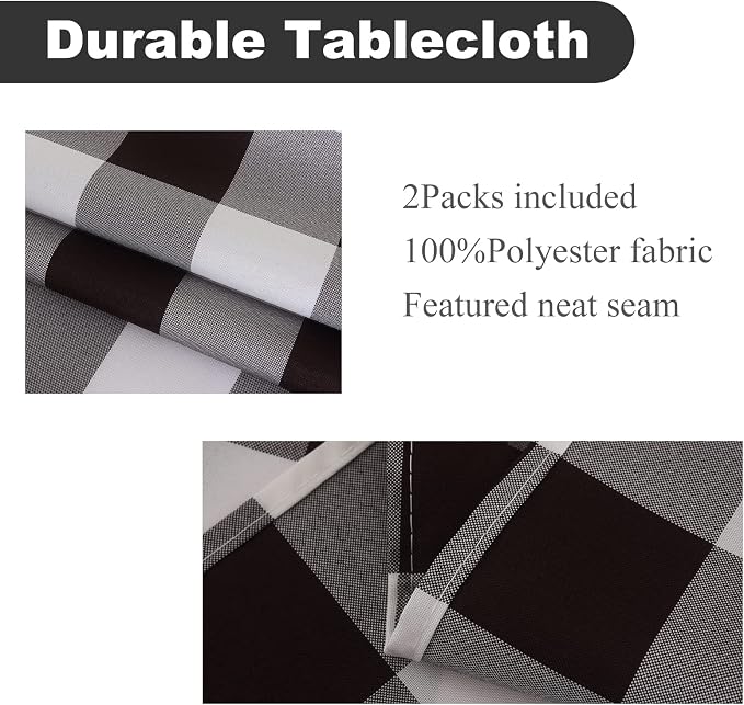 Cupuamon 2 Pack Waterproof Polyester Fabic Rectangle Checkered - Image 2
