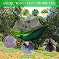 Hammock with Zip-On Mosquito Net, Reversible Nylon, Dark Green