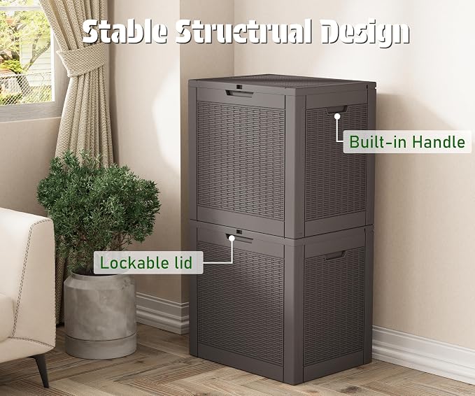 NUNU LAB Outdoor Storage Box 31 Gallon, Waterproof Indoor Outside Deck Boxes - Image 5