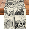 Farm Burlap Table Runner Seasonal Spring Fall Kitchen Dining Linen Table by Worltoldb