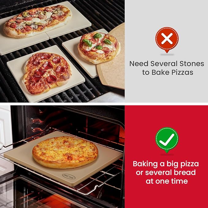 Unicook Extra Large Pizza Stone 18 Inch, Square Baking Stone - Image 4