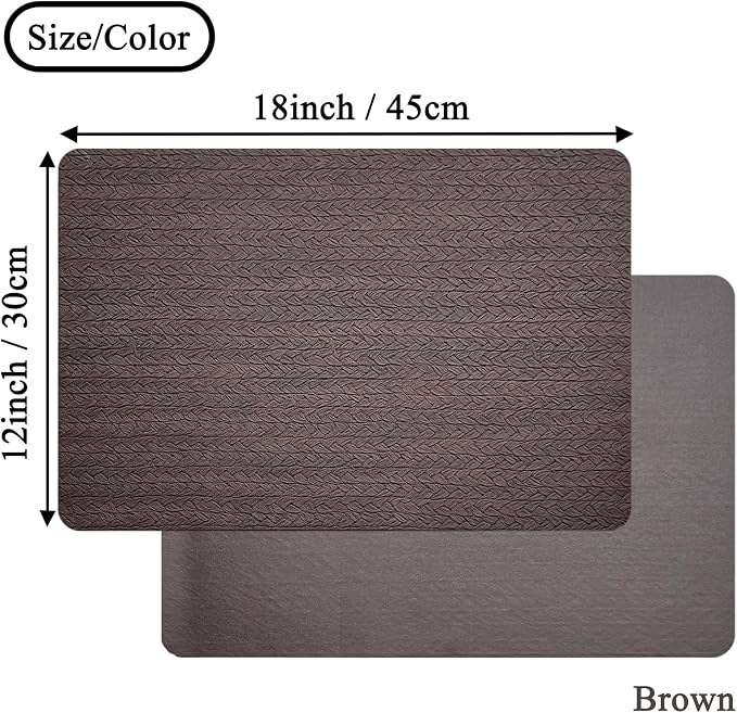 PIGCHCY Waterproof PVC Place Mats Set of 6, Non-Slip Faux Leather Placemats - Image 2