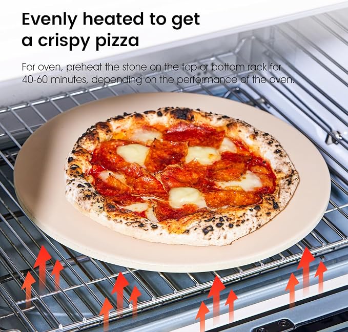 12.6" x 0.4" Coating Pizza Stone, Cordierite & Ceramic Round Pizza Stones - Image 5