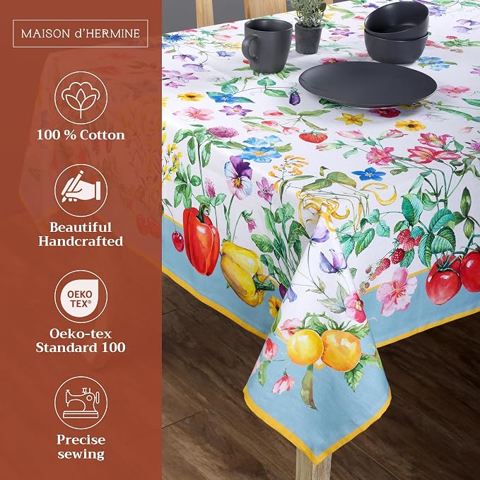Maison d' Hermine Table Cloth Rectangle Table 100% Cotton 60 x 90 Inches - Image 2