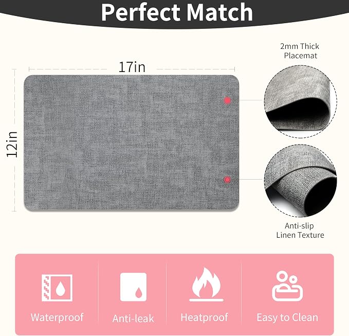 Maxpearl Faux Leather Placemats Set of 6 - Image 7