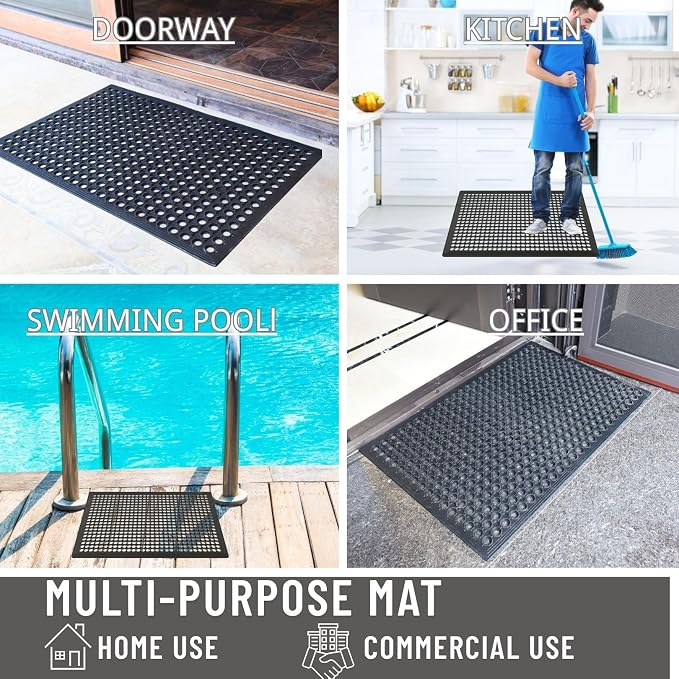 BESEA 2Pack Rubber Floor Mats 36 x 60 Inch – Heavy Duty Outdoor Door Mats - Image 6
