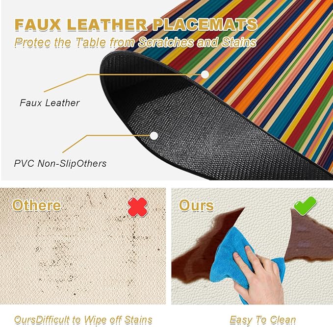 Faux Leather Placemats Set of 4 - Image 3