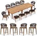 PURPLE LEAF 11-Piece Patio Dining Set Outdoor Furniture Rectangular Table and by PURPLELEAF