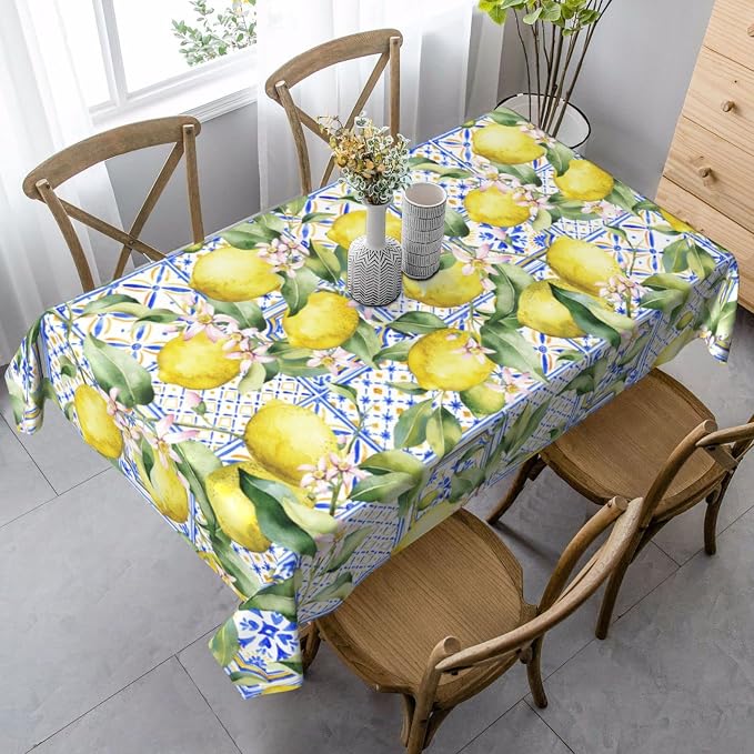 Worltoldb Lemon Tablecloths Polyester Table Cloth - Image 4