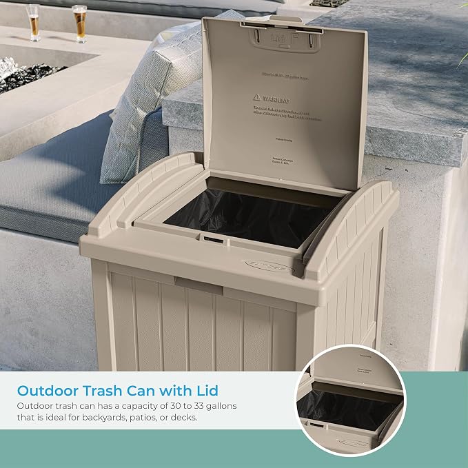 Suncast Hideaway Outdoor Trash Can - Image 4