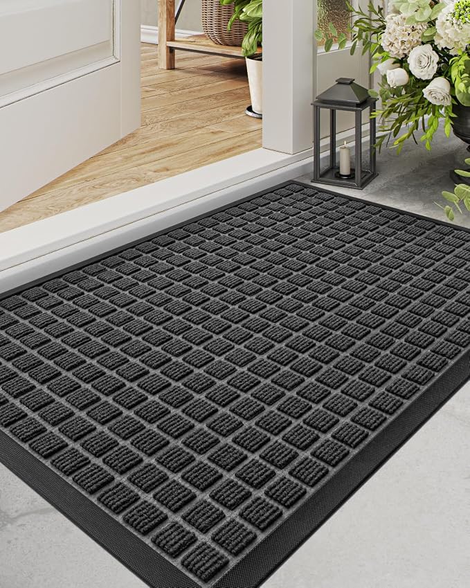 DEXI Front Door Mat Outside Entrance, 2x3 ft Rubber Entry Doormat Heavy Duty by DEXI