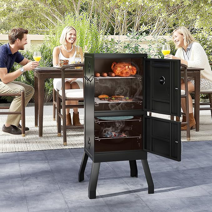 Happygrill Charcoal Grills, Adjustable Air Dampers, Removable Water Pan & Grill - Image 2