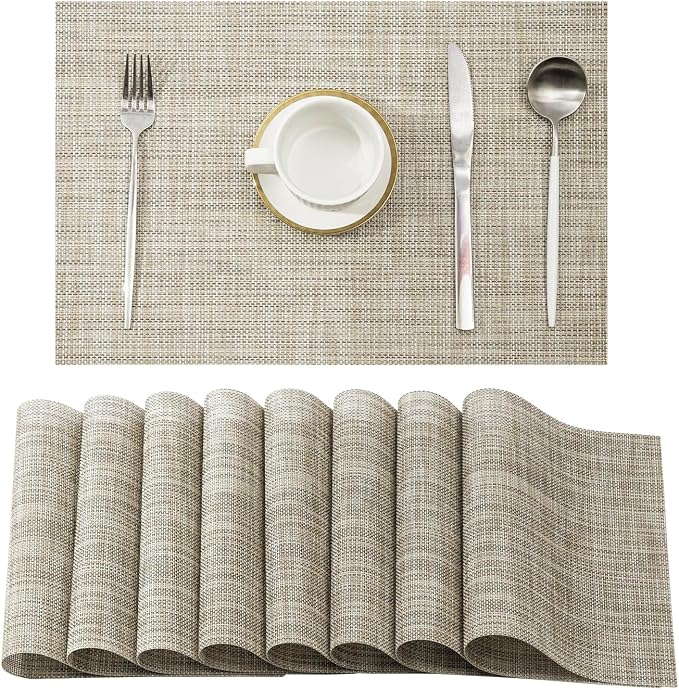 Leetaltree Linen Yellow Placemats Set of 8 by Leetaltree-ArtatEveryTable