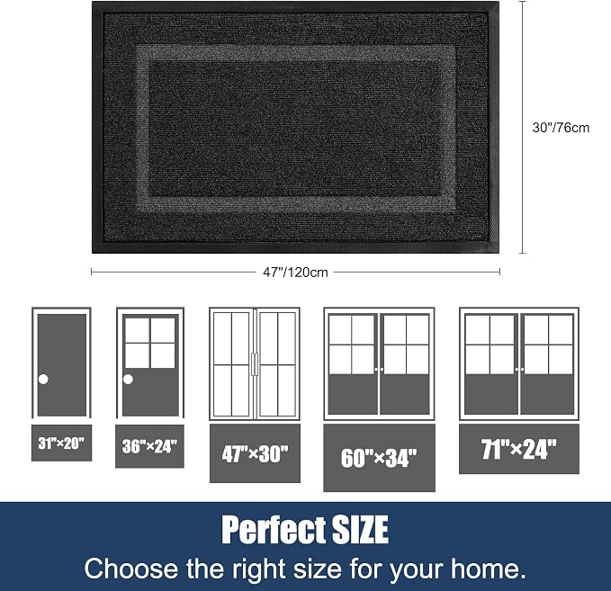 Large Front Door Mat Outside Entrance Indoor Doormat, Outdoor Door Mats - Image 2