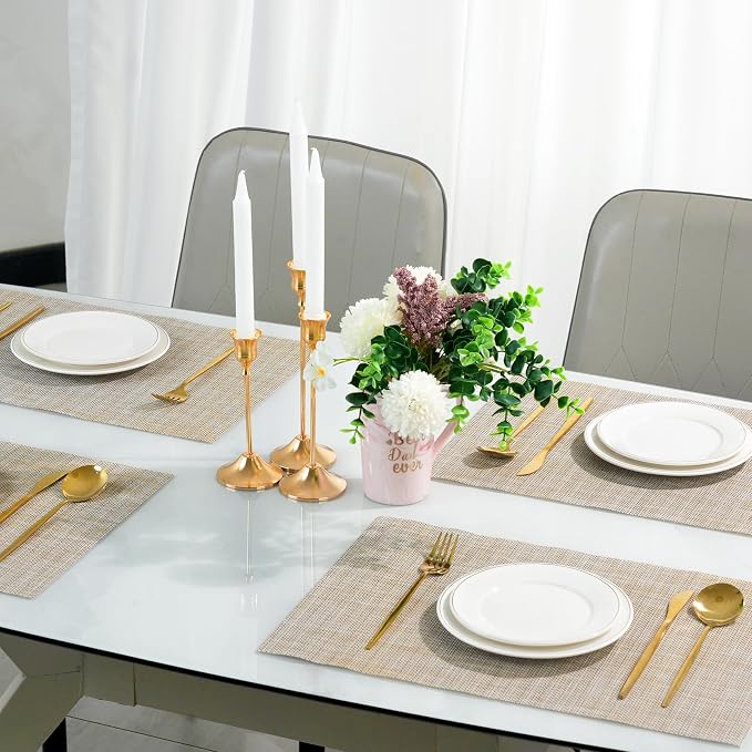 Placemats Set of 8，Non-Slip PVC Weave Table Mats Easy to Clean，Heat Resistant - Image 5