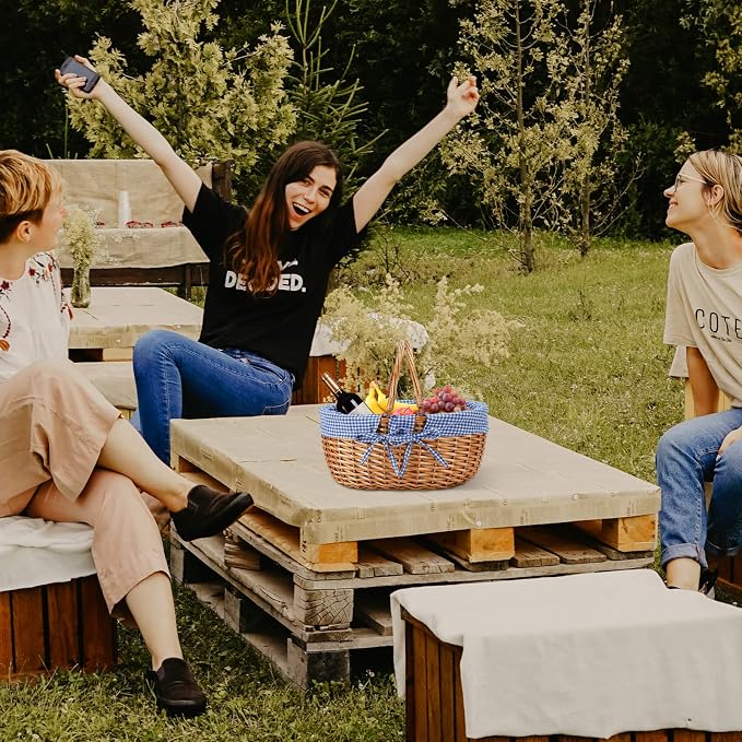 G GOOD GAIN Wicker Picnic Basket - Image 8
