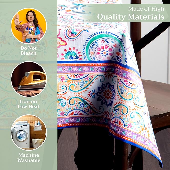 Maison d' Hermine Table Cloth Rectangle Table 100% Cotton 70 x 90 Inches - Image 3