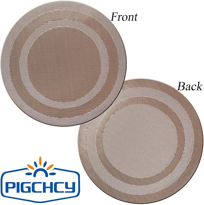 PIGCHCY Round Placemat Set of 6 Heat Resistant Vinyl Washable Kitchen 15 inch - Image 3