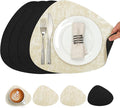 Placemats and Coasters, Washable Reversible Placemats Round Faux Leather by Chitomars