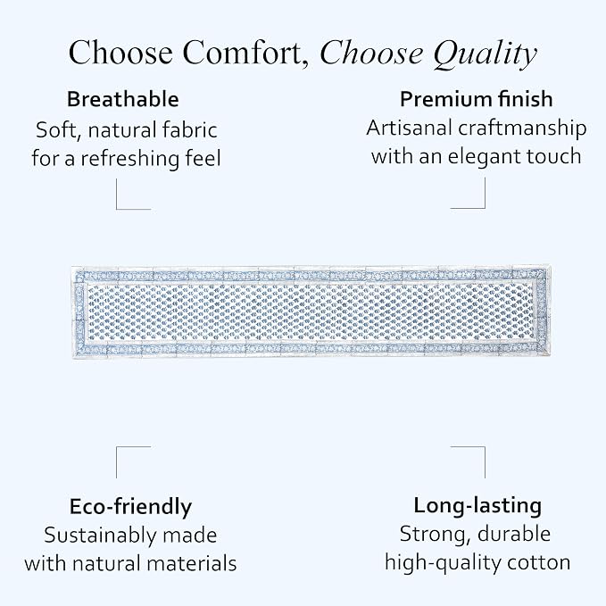 CPC Cotton Table Runner 16x108 Inch Block Printed Long Fall Table Runner - Image 8