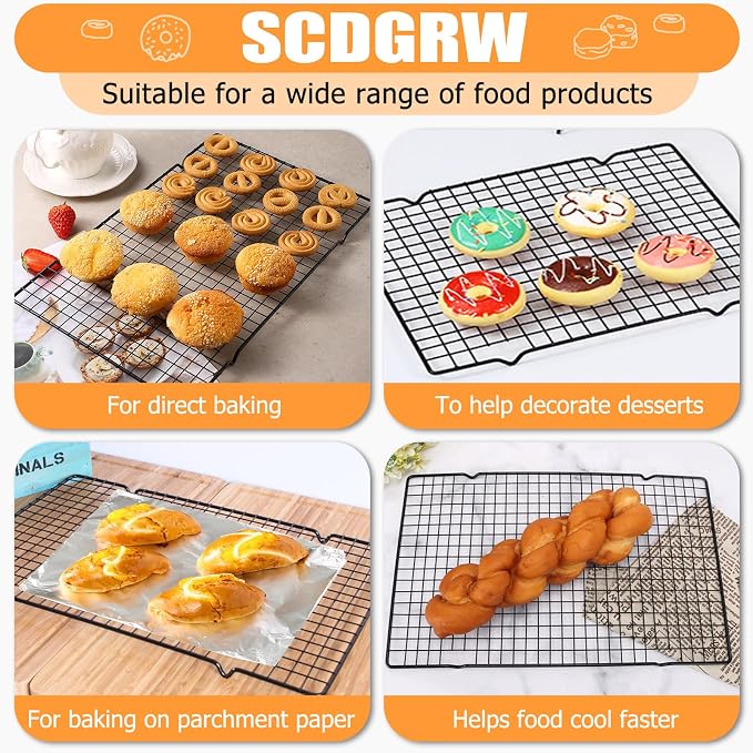5PCS Cooling Racks for Cooking and Baking 10" x 16" Wire Rack Baking Rack - Image 3