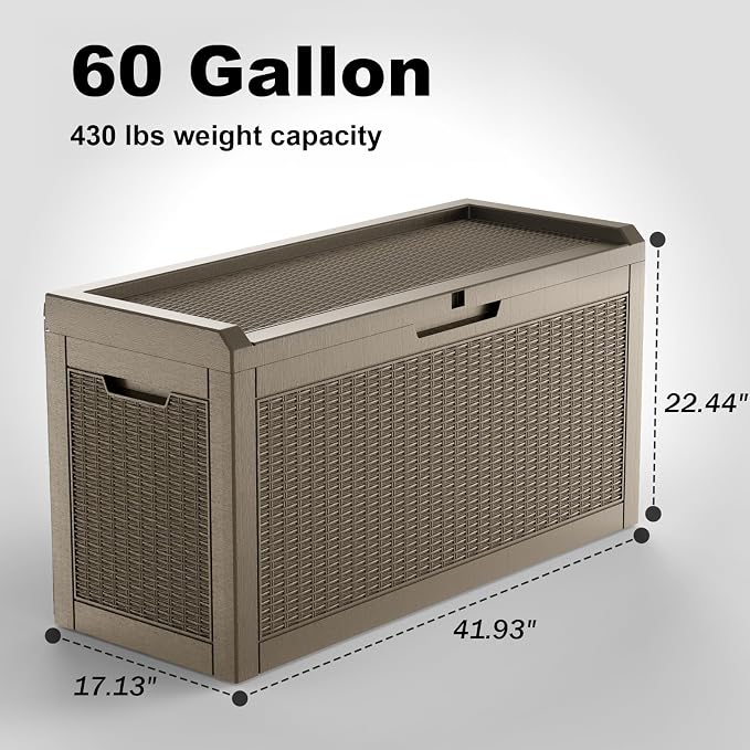 60 Gallon Outdoor Storage Box – Resin Deck Box - Image 2