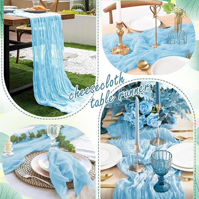20 Packs Cheesecloth Table Runner 10FT Long Boho Gauze Fabric Table Runner - Image 6