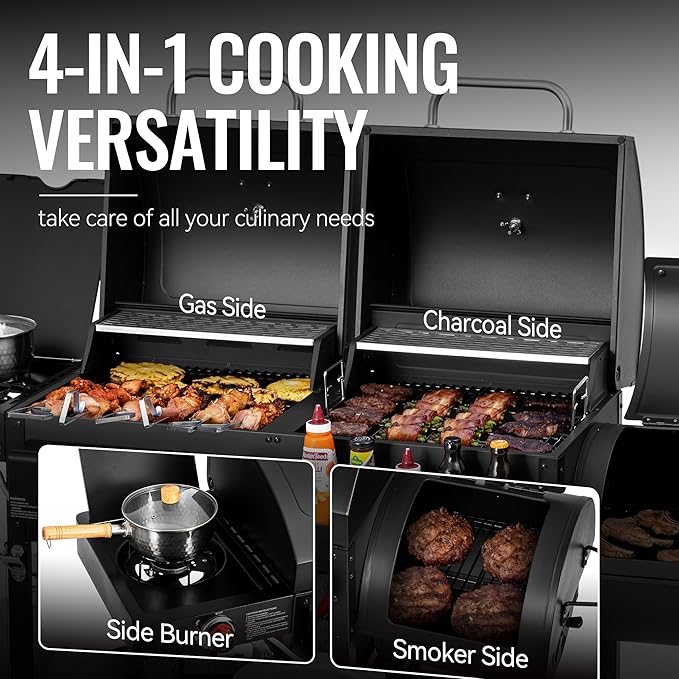 2-Burner Gas and Charcoal Combo Grill - Image 5