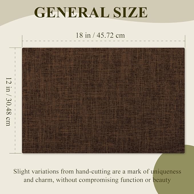 KXN Placemats Set of 4, Dual-Layer Thickened Faux Linen Table Mats, Heat - Image 6