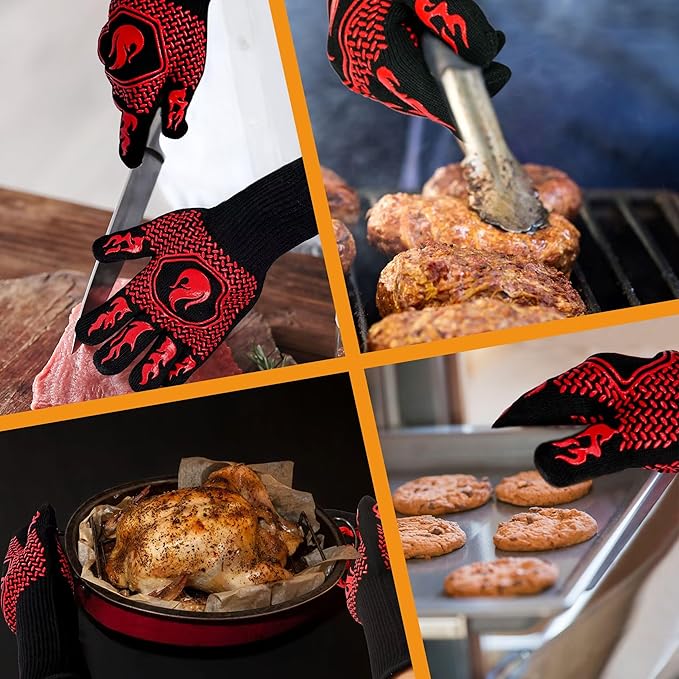 BBQ Fireproof Gloves, Grill Cut-Resistant 1472°F Heat Resistant Gloves - Image 5