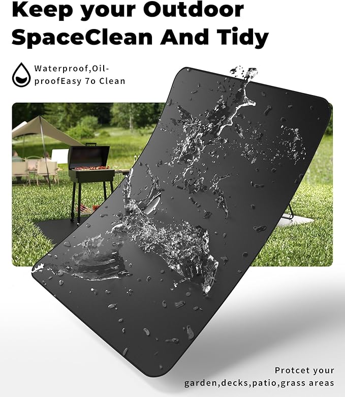 Grill Floor Mat with Silicone Fiberglass Coating, Fireproof and Waterproof