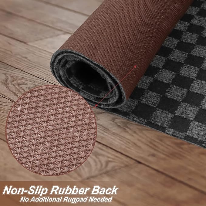 4' x 20' Runner Rugs with Rubber Backing, Indoor Outdoor Utility Carpet Runner - Image 3