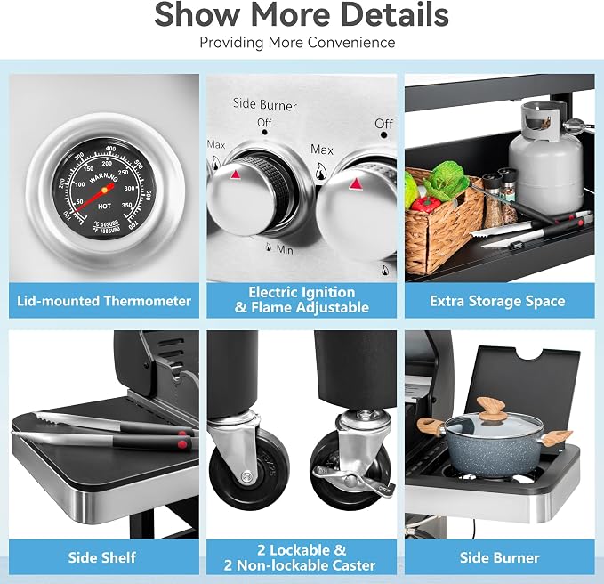 6 Burner Propane Gas BBQ Grill - Image 9