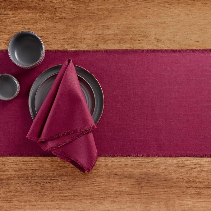 Solino Home Fringe Linen Table Runner 36 Inches - Image 3