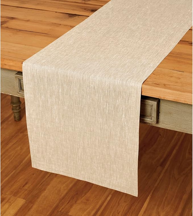 Solino Home Linen Champagne Beige Table Runner 156 Inches Long by SolinoHome