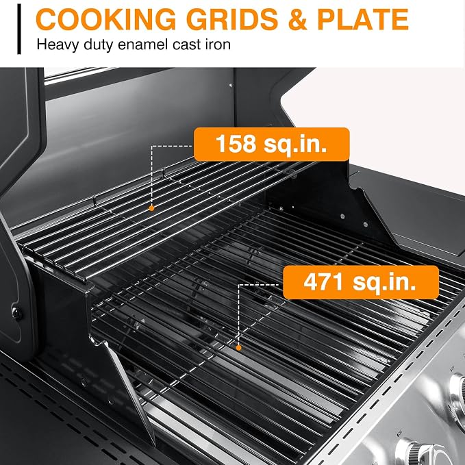 4 Led Burner Propane Gas Grill - Image 4