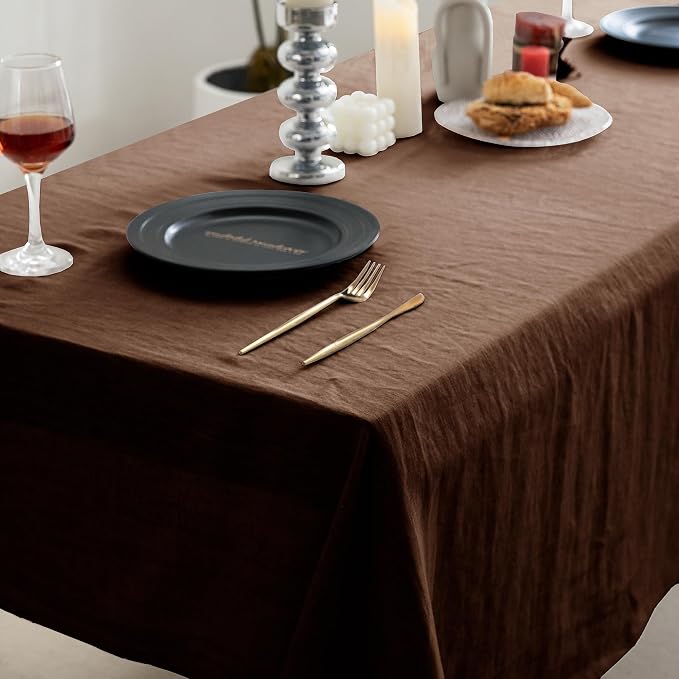 EVERLY 100% Pure Linen Rectangle Tablecloths 60x120Inches - Image 3