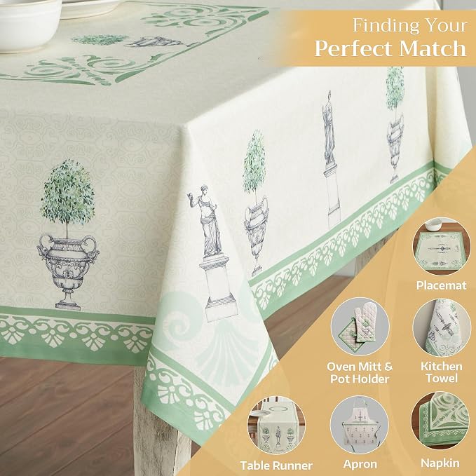 Maison d' Hermine Table Cloth Square Table 100% Cotton 60 x 60 Inches - Image 5