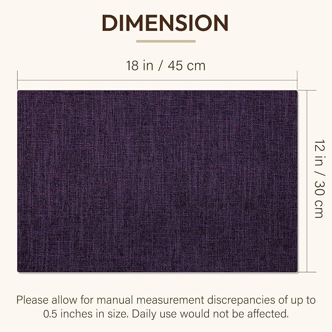 Blue Forest Placemats Set of 6, Dual-Layered Thickened Faux Linen Cloth Place - Image 6