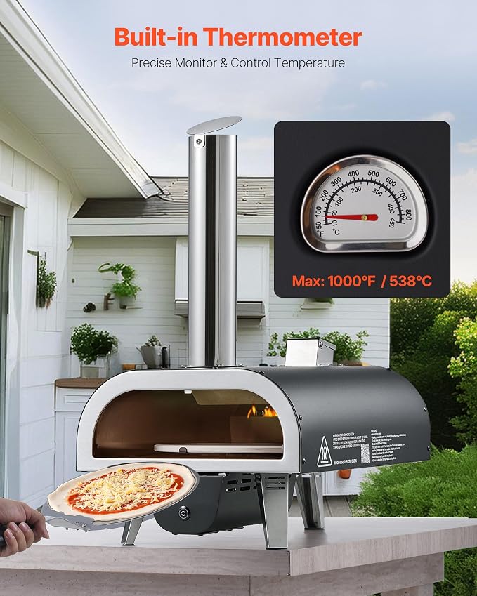 VEVOR Wood-Fired Pizza Oven Outdoor, Portable Pellet Pizza Maker - Image 5