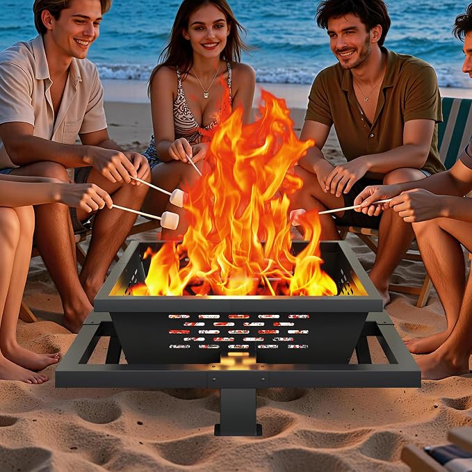 36 inch fire Pit, Square Outdoor Fire Pit - Image 4