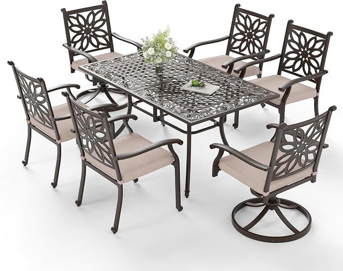 Sophia & William 7 Pieces Cast Aluminium Patio Dining Set by SophiaWilliam